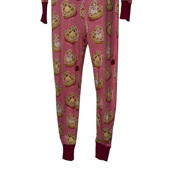 Munki Munki Womens Valentines Day Pajamas S Pink Heart Waffles PJs Unionsuit - Picture 5 of 10